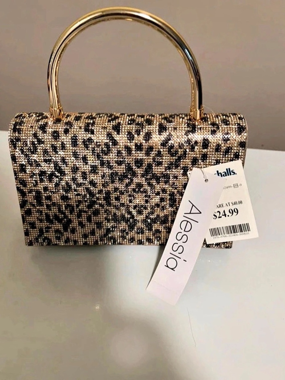 Alessia Animal Print Handbag in Brown & Black NWT